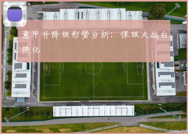 意甲升降级形势分析：保级大战白热化